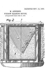 Scheibenwischer-Skizze aus Mary Andersons Patentschrift